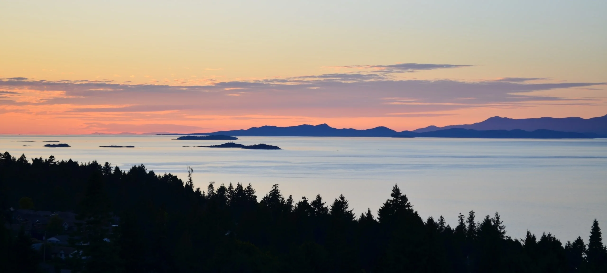 Sunrise over Strait of Georgia near Lantzville, BC