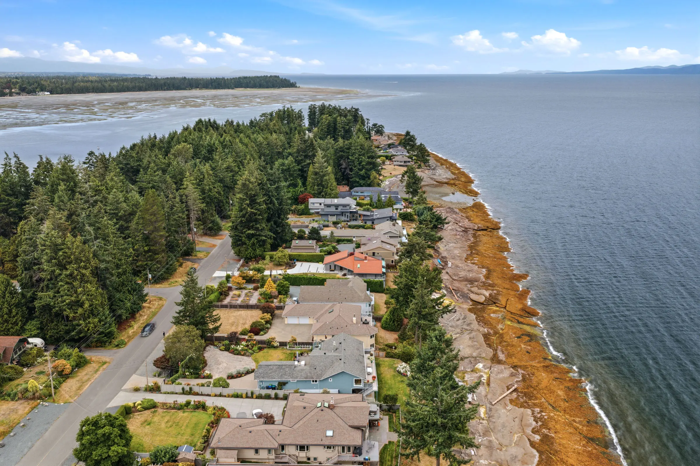 Aerial footage of Madrona Point in Nanoose Bay, Vancouver Island
