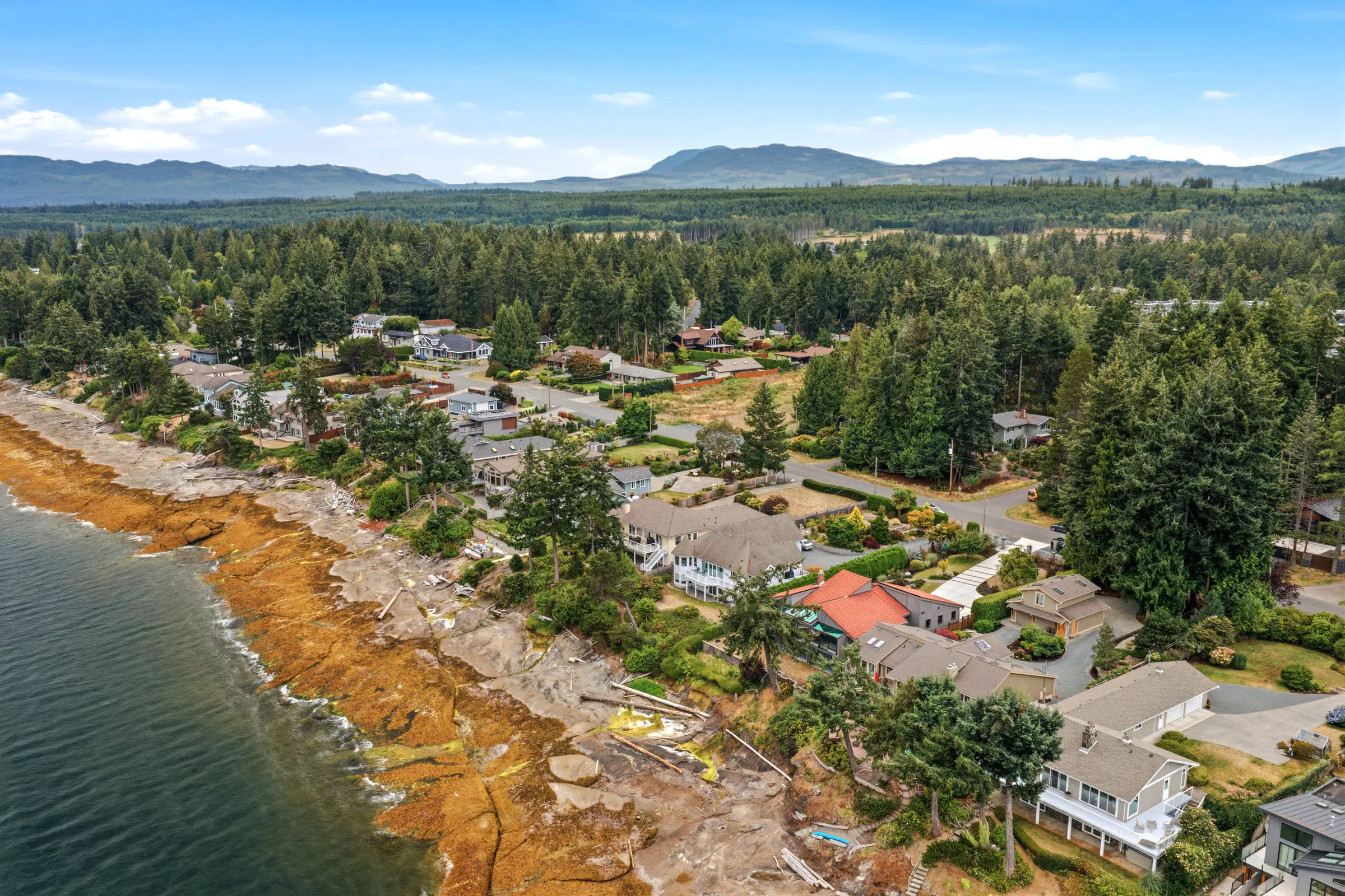Aerial footage of Madrona Drive in Nanoose Bay, BC