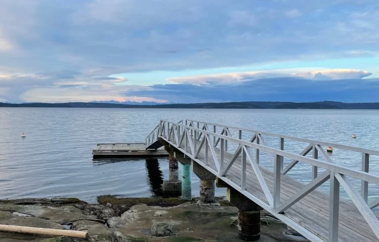 Beautiful blue sunset at Ladysmith, BC waterfront