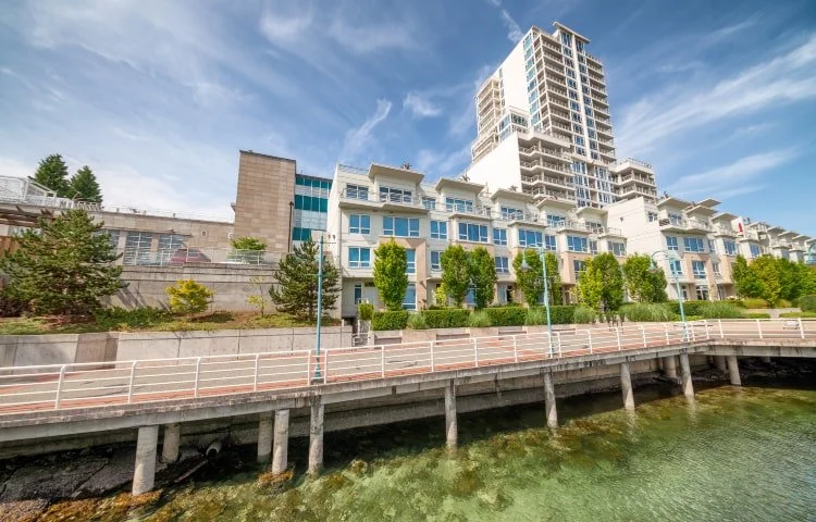 Upwards view of Nanaimo, BC waterfront condo