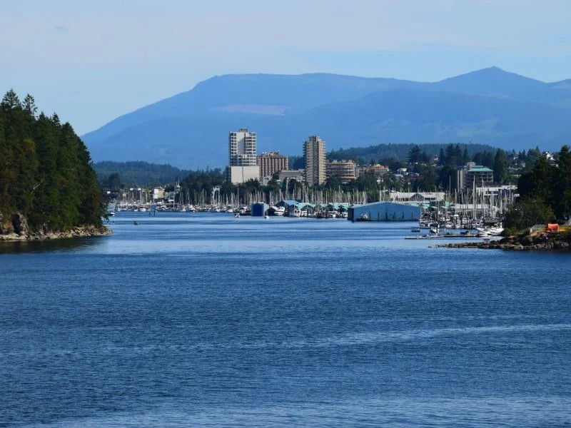 Enterting Nanaimo, BC harbour from boat