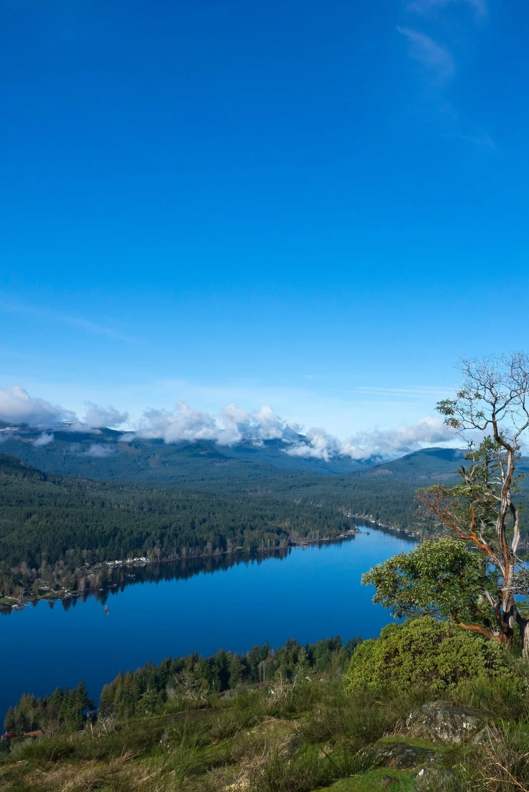 View of Shawnigan Lake from Old Baldy Mountain trail
