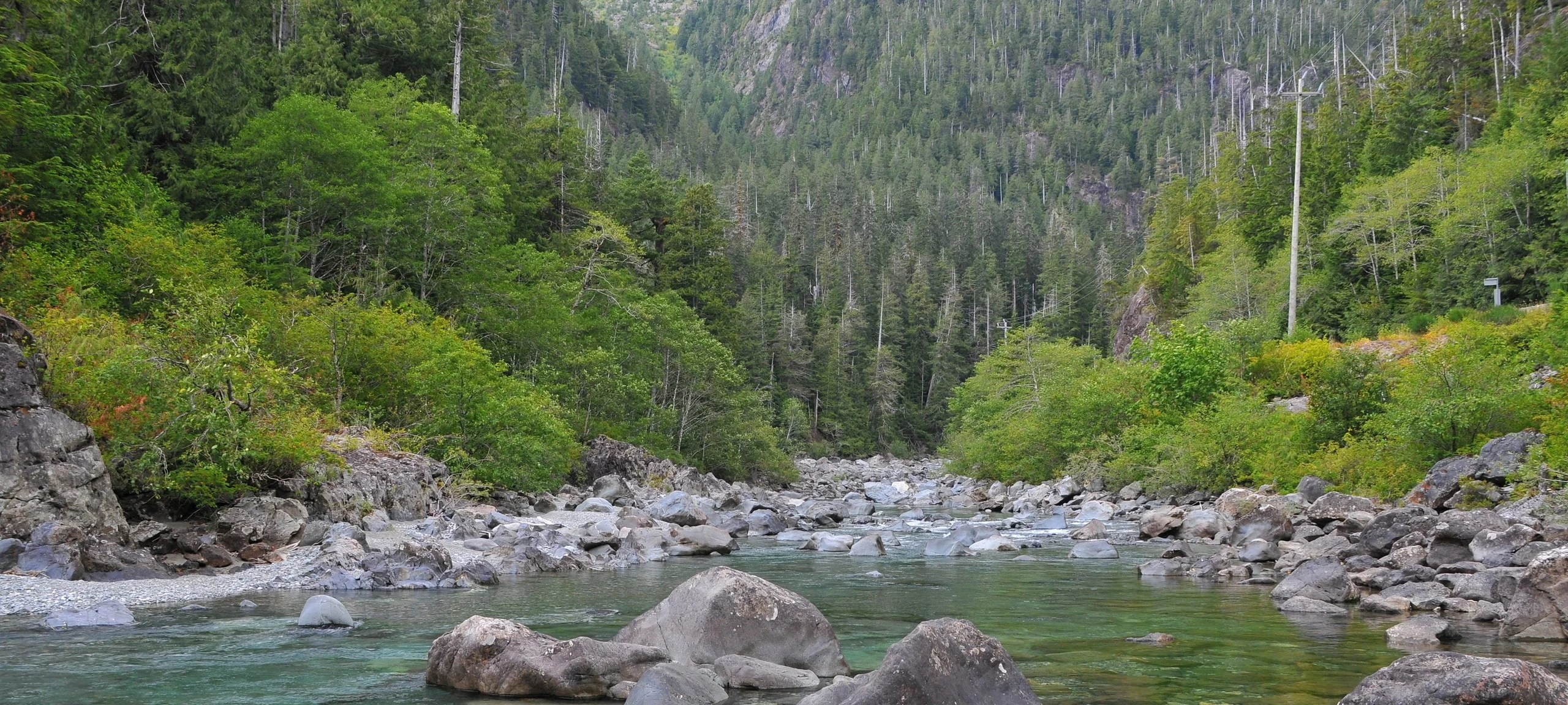 View of mountains and river at Chemainus River Provincial Park