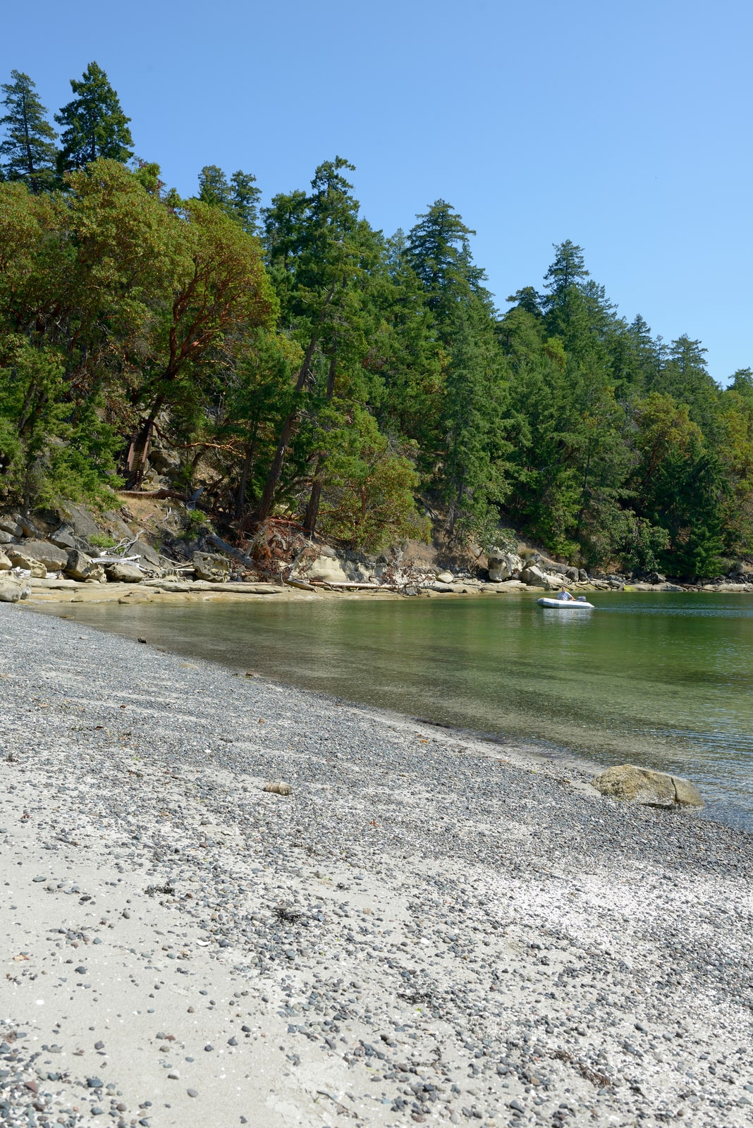 Pirates Cove Marine Provincial Park beach, off the coast of Cedar, BC