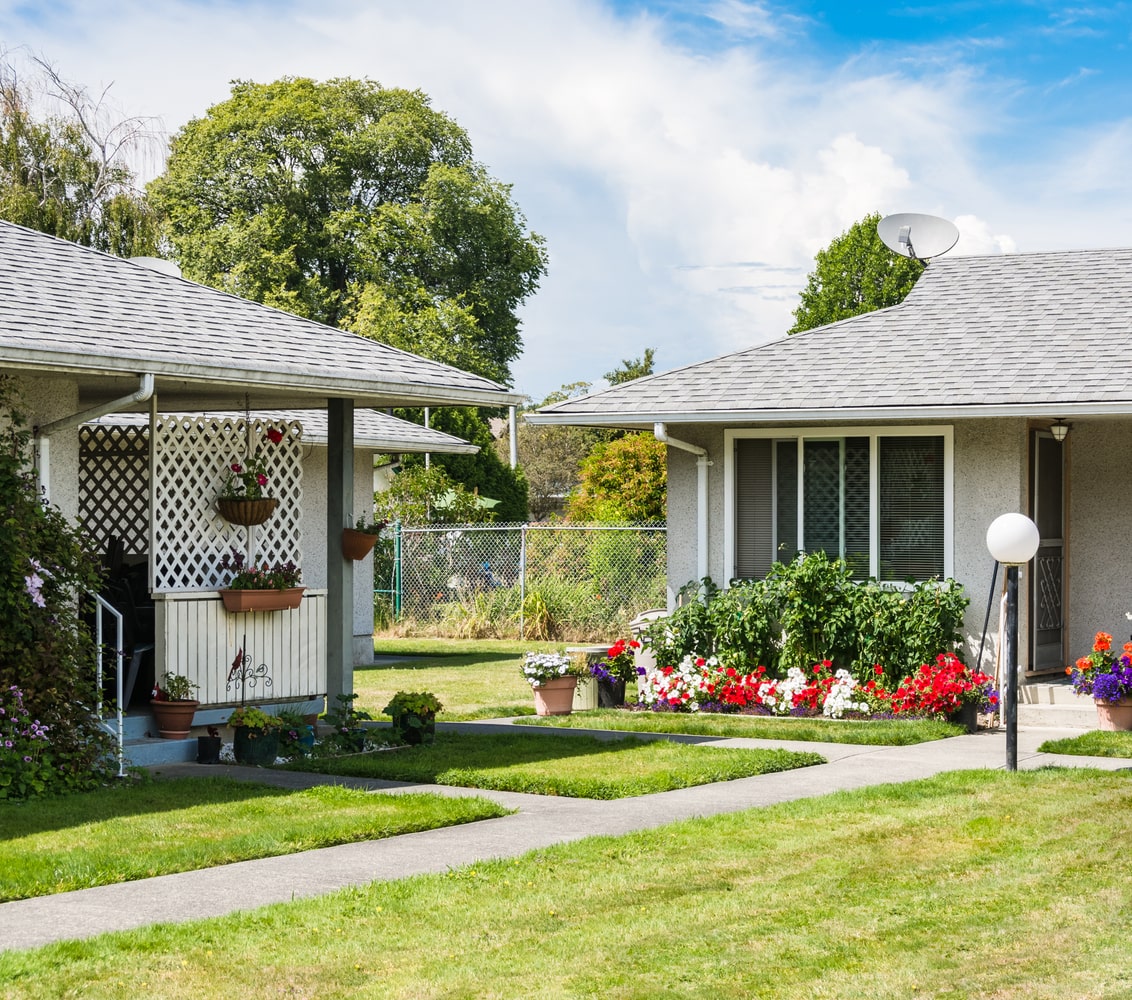 Exterior of duplex homes
