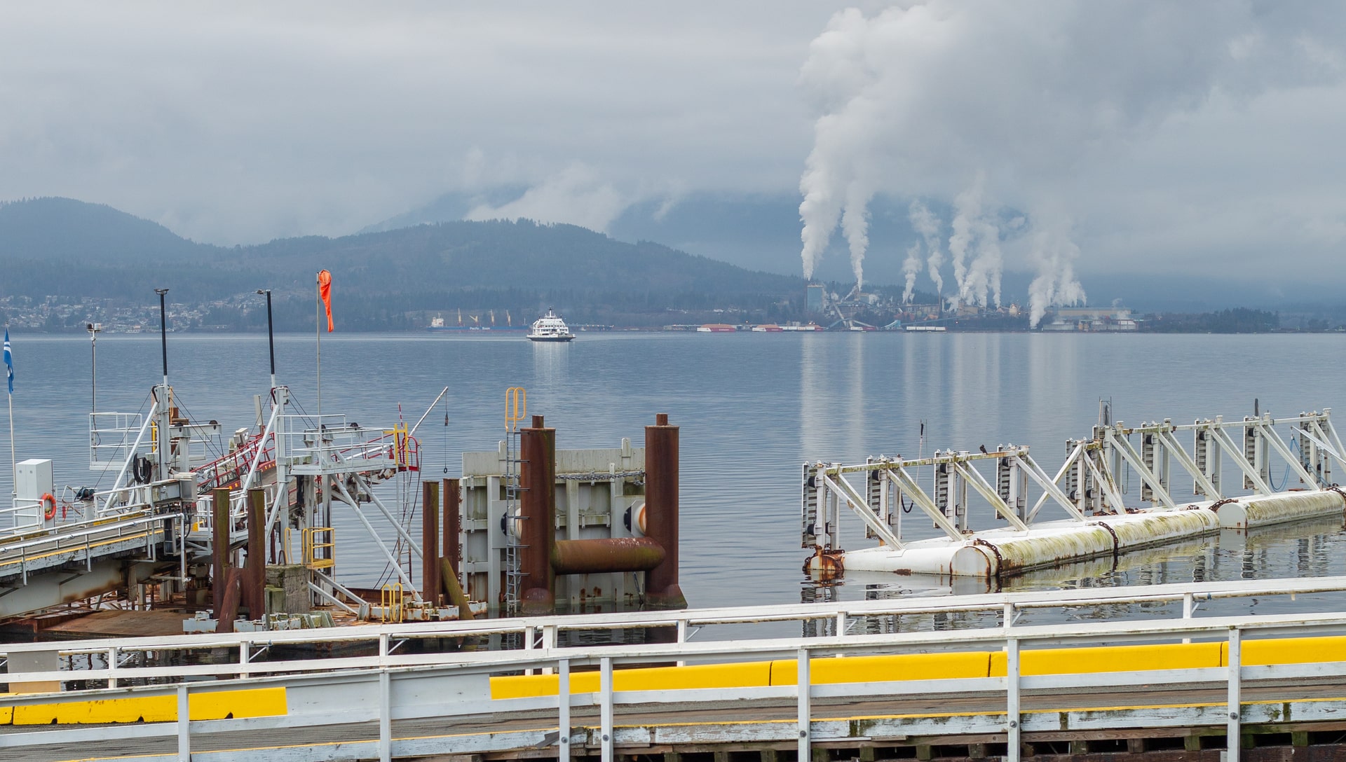 Crofton ferry terminal and mountains