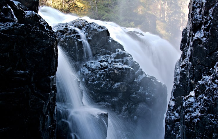 Lower falls at Englishman River Regional Park, Errington