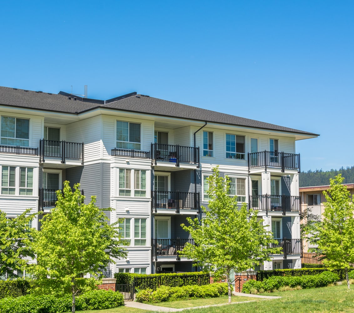 Row of traditional-style condos in BC