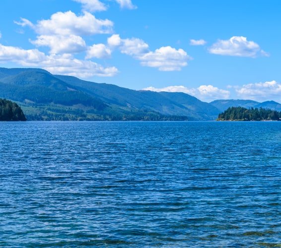 Blue mountain view at Cowichan Lake, BC