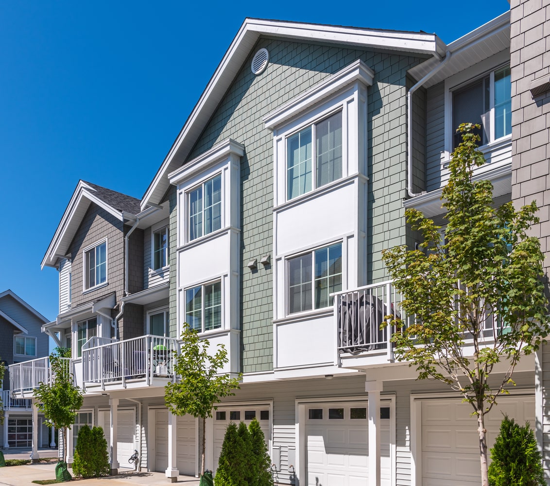 Row of traditional style apartments, typical of Qualicum area