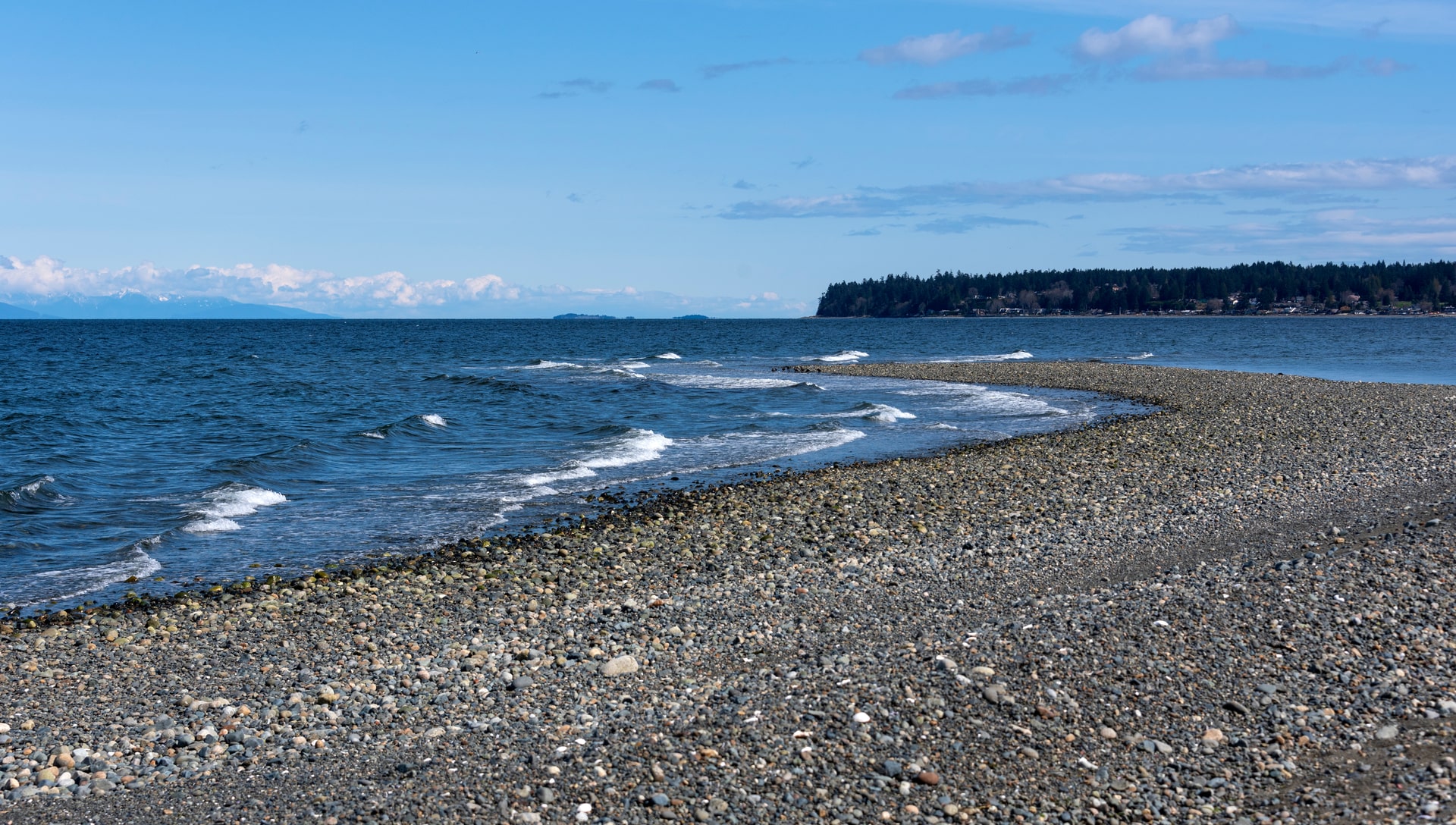 Rocky shoreline at Qualicum area beach