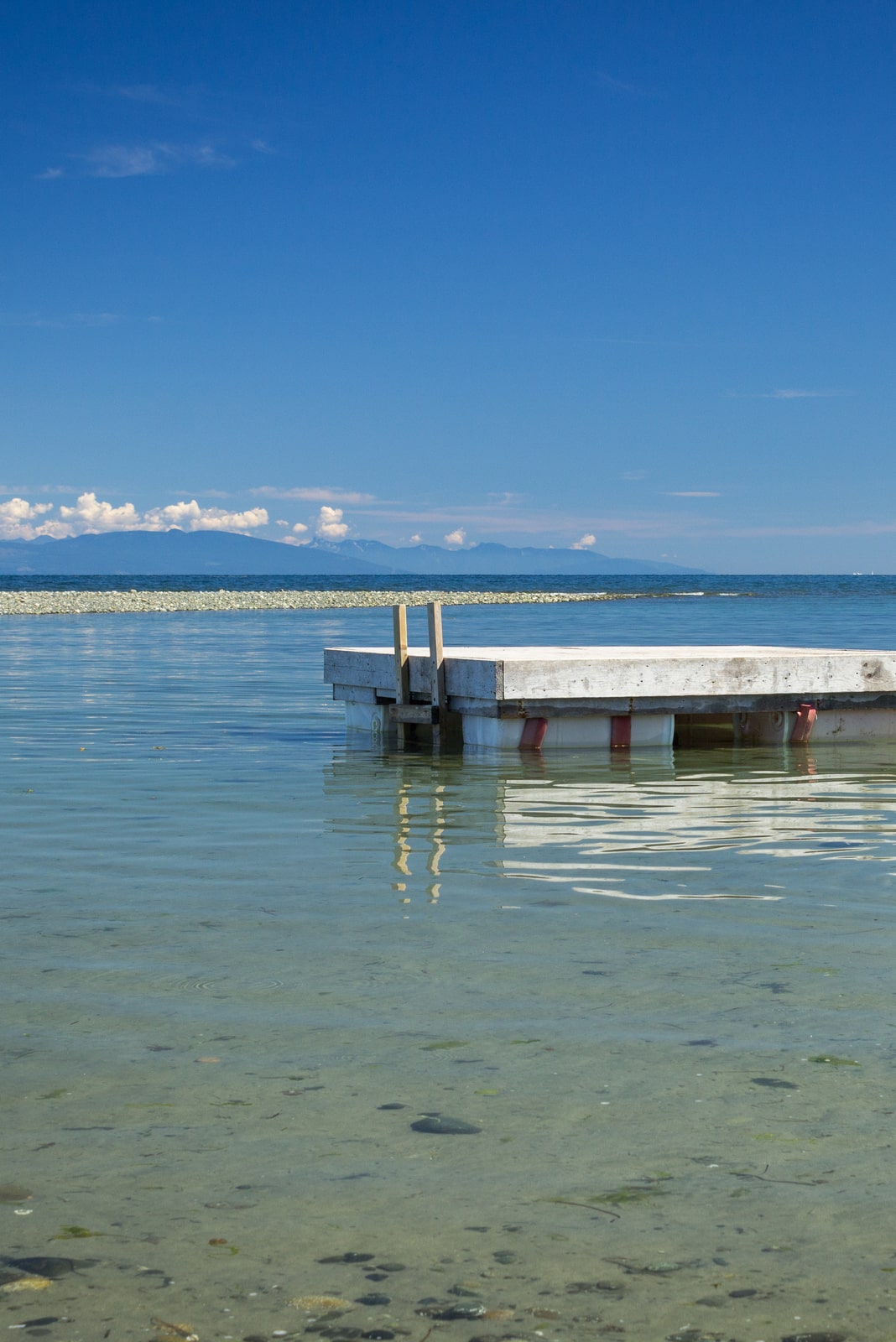 Floating dock in Qualicum Beach water