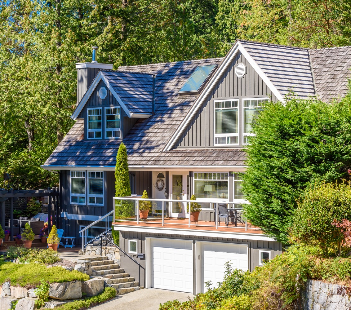 Luxury Vancouver Island home with landscaping